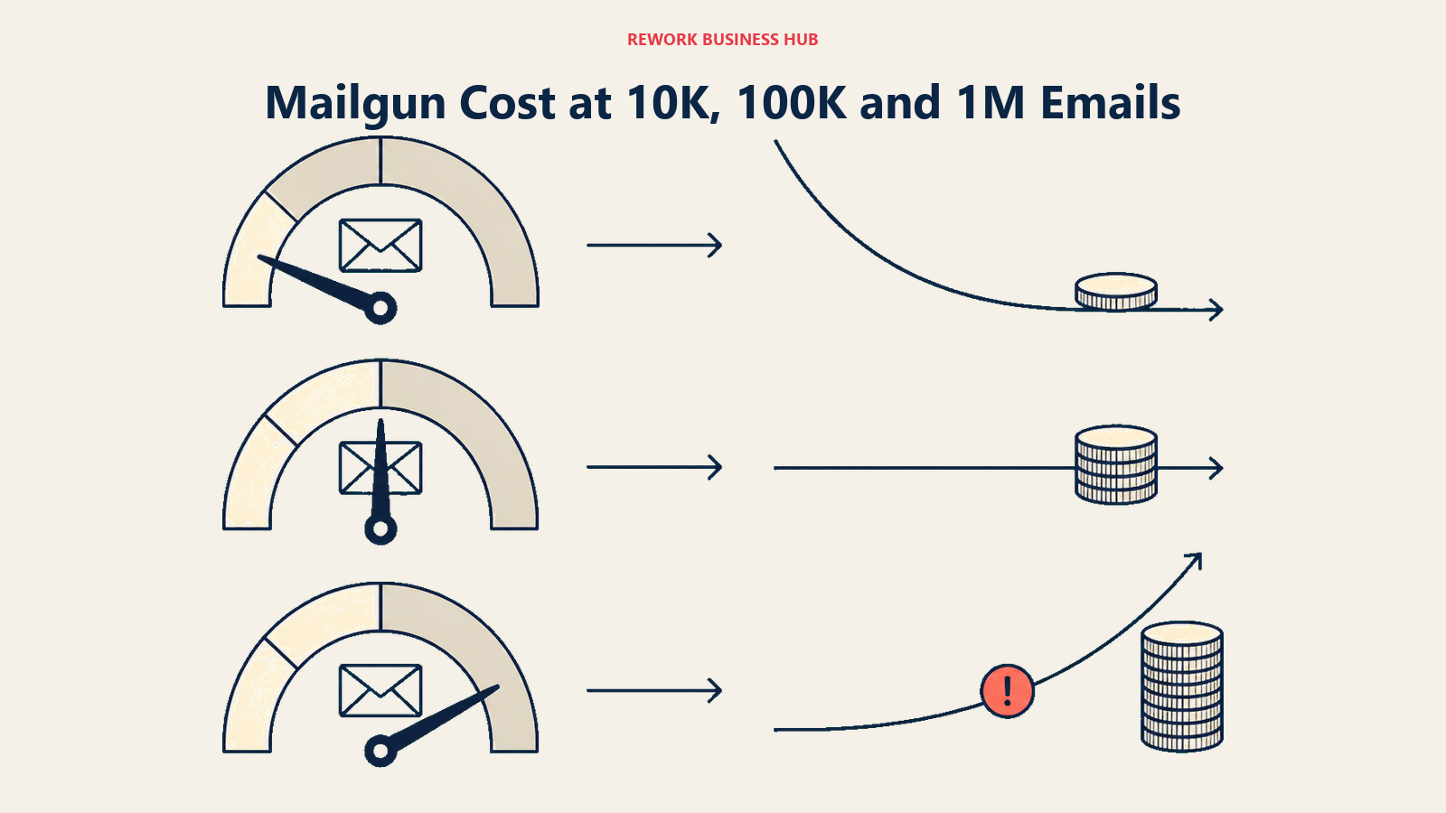Mailgun Alternatives Cost at 10K, 100K and 1M Emails a Month