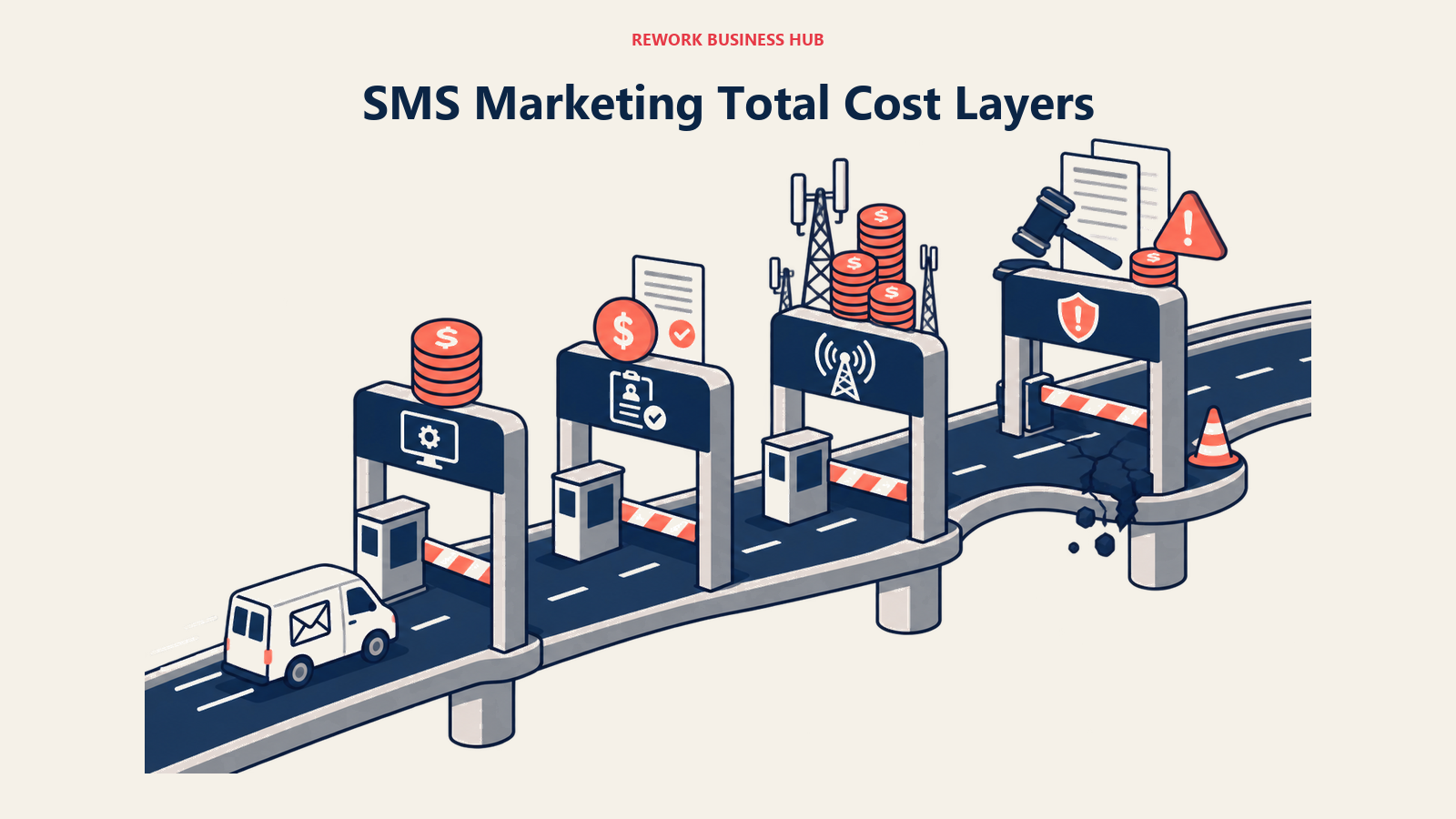 SMS Marketing Total Cost Layers visual