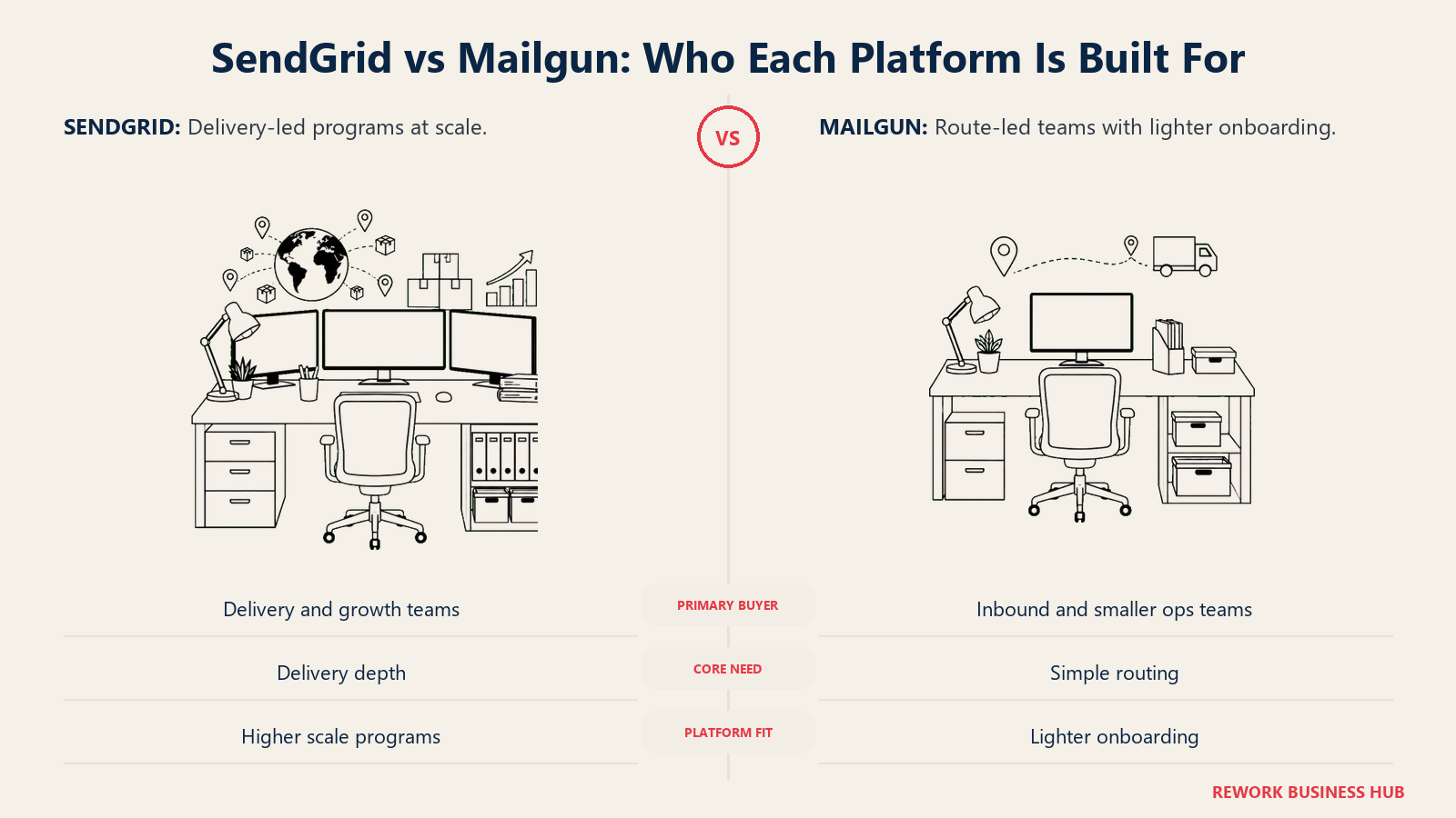 Buyer-fit comparison between SendGrid and Mailgun