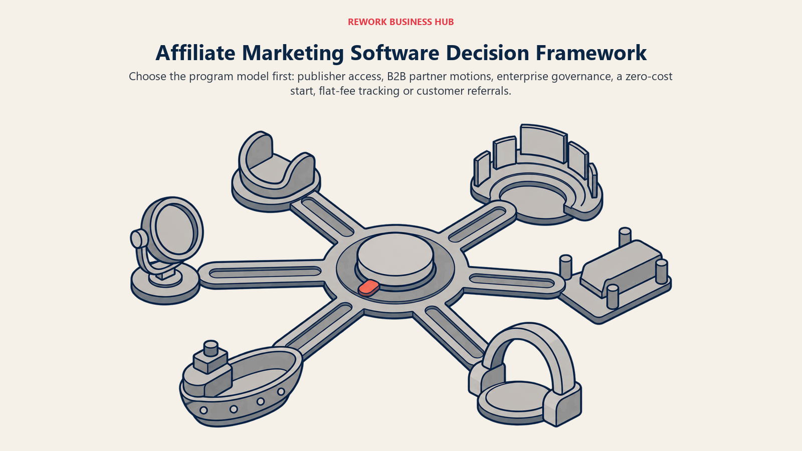 Affiliate marketing software decision prism routing publisher, B2B, enterprise, free, flat-fee and referral needs