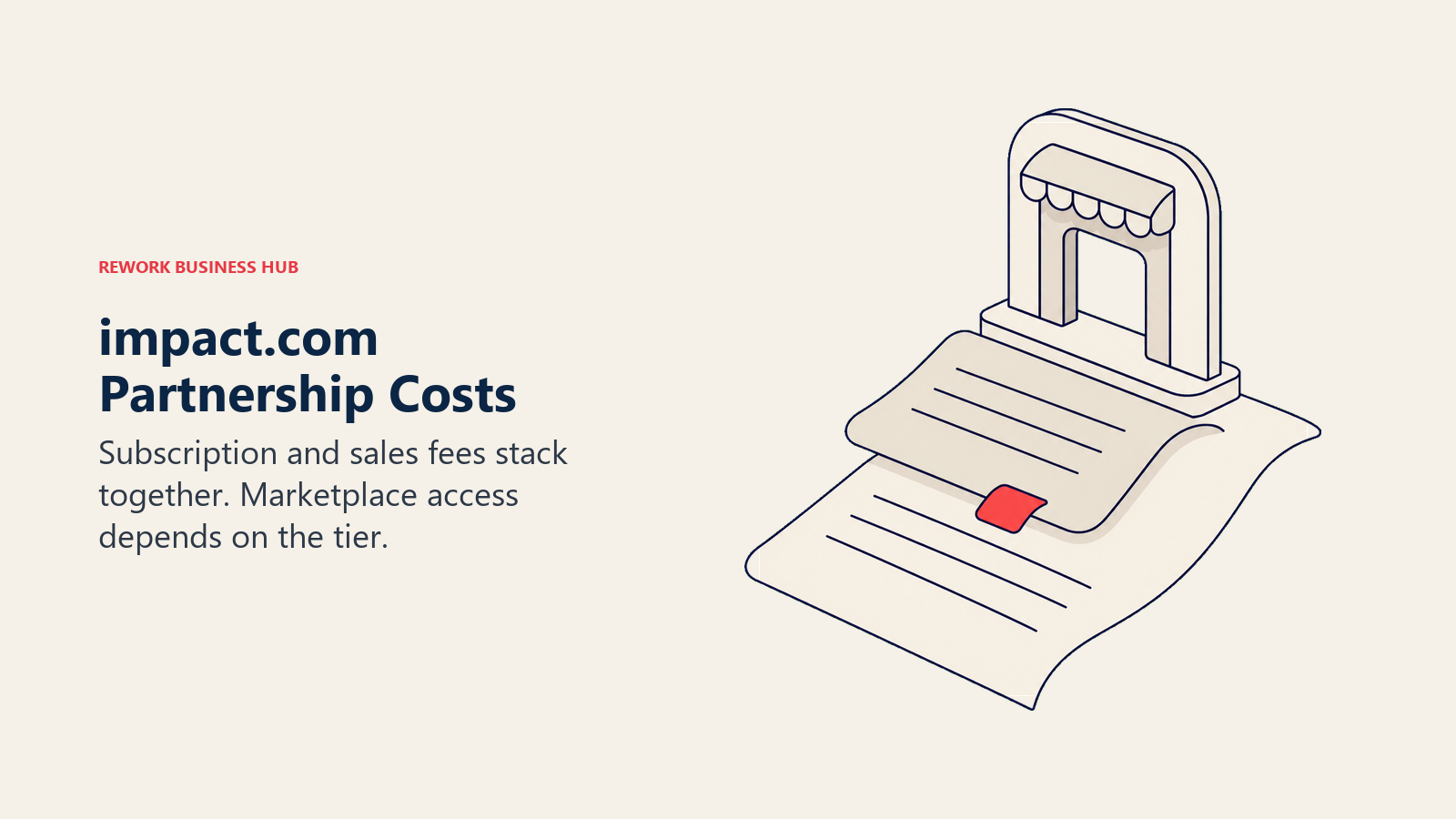 impact.com Partnership Costs illustrated by layered fee receipts