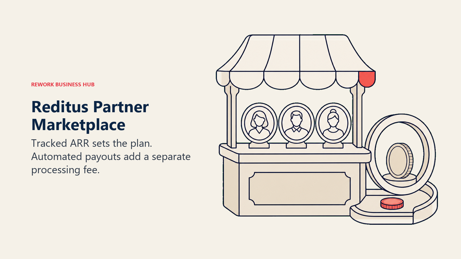 Reditus Partner Marketplace illustrated by partner marketplace stall
