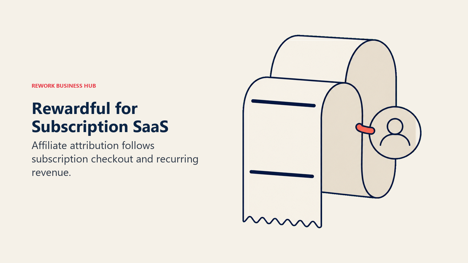 Rewardful for Subscription SaaS illustrated by subscription ribbon