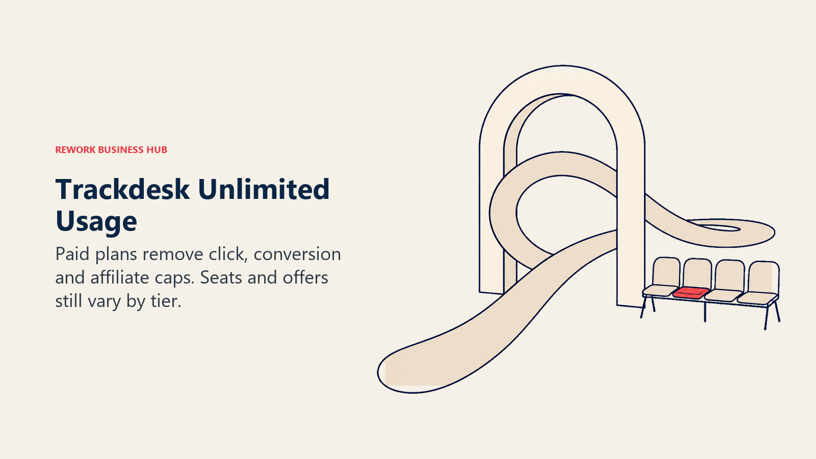 Trackdesk Unlimited Usage illustrated by open arch