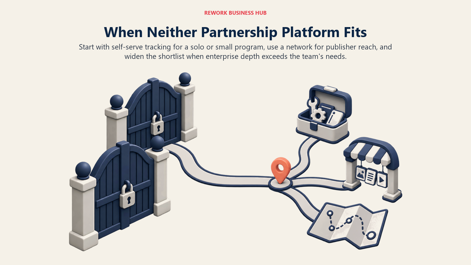 Path from oversized partnership platforms to self-serve tracking, publisher networks and broader alternatives