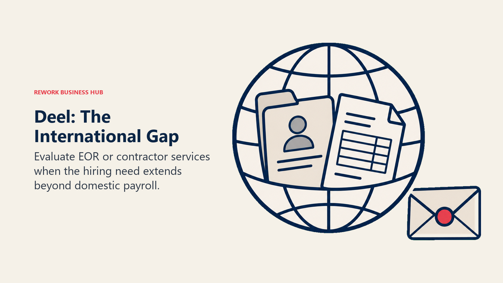 Deel: The International Gap illustrated with globe with dual artifacts.