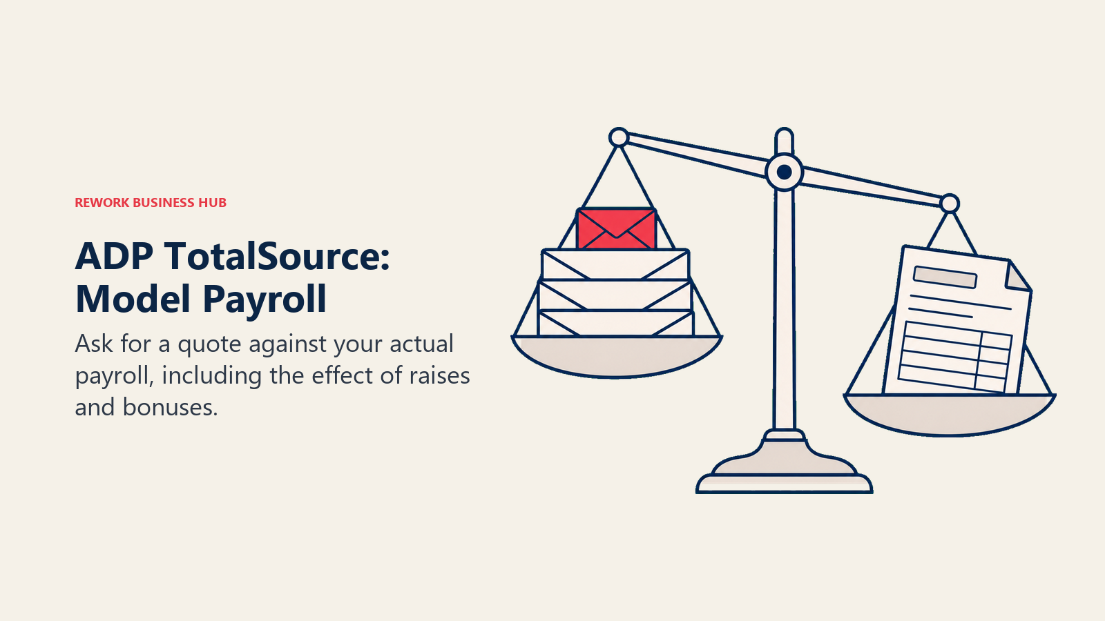 ADP TotalSource: Model Payroll illustrated with payroll-sensitive balance.