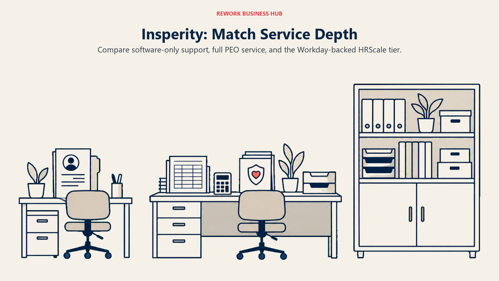 Insperity: Match Service Depth illustrated with three service-depth stations.