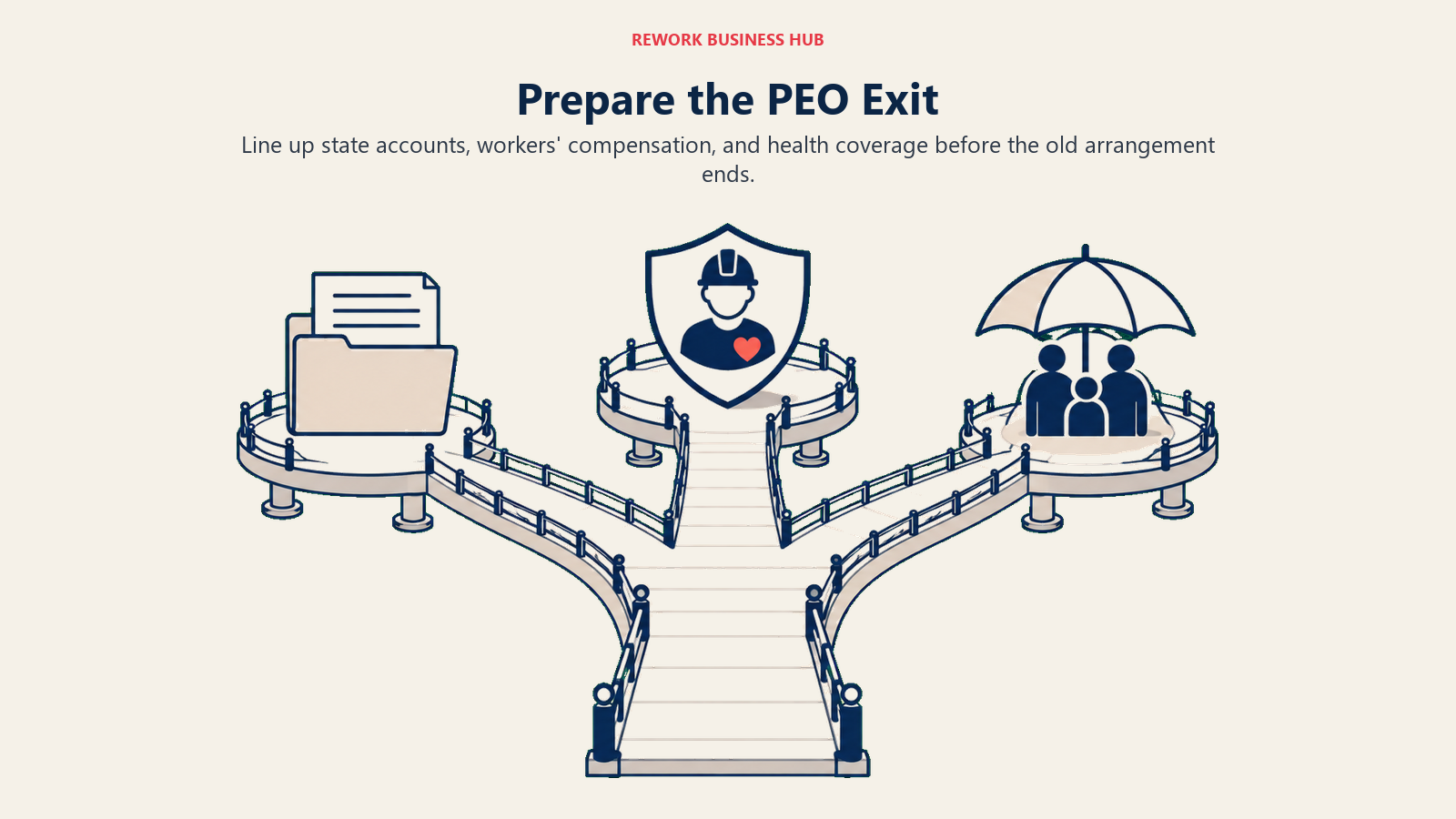 Prepare the PEO Exit illustrated with three prepared landing pads.