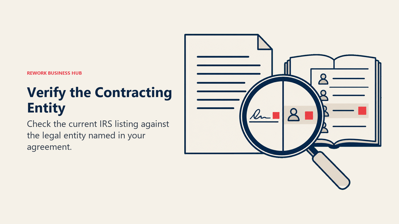 Verify the Contracting Entity illustrated with contract and directory match.
