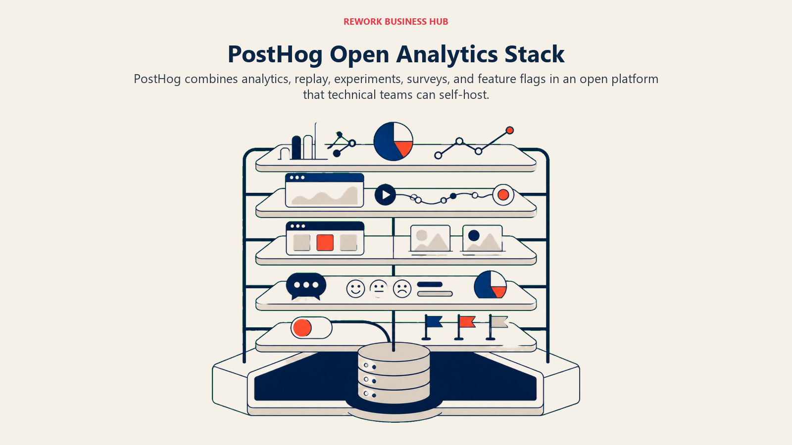 PostHog Open Analytics Stack illustrated with open analytics tool stack