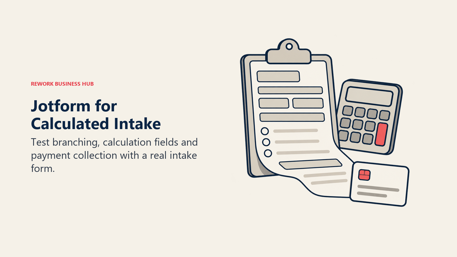 Jotform for Calculated Intake, illustrated by calculator