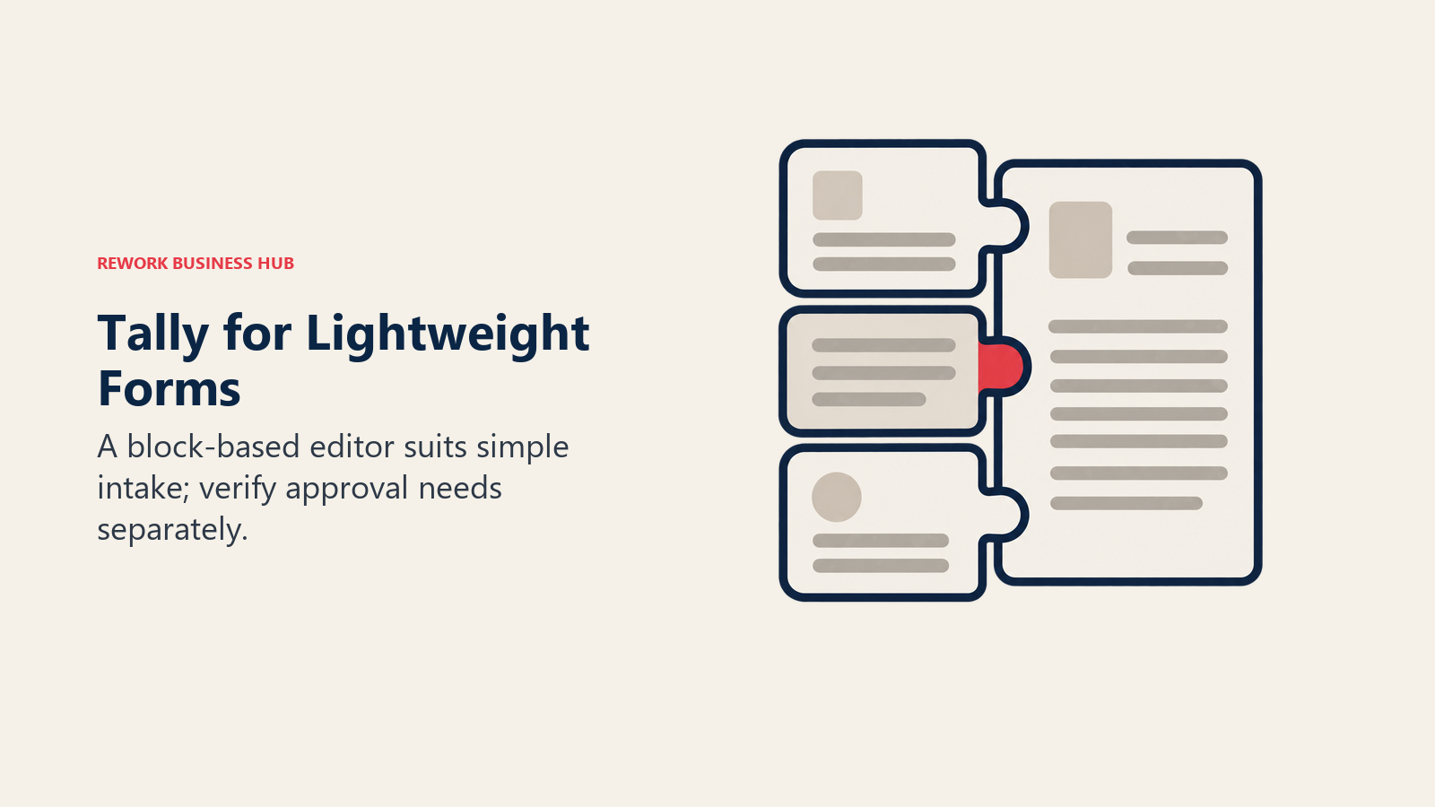 Tally for Lightweight Forms, illustrated by building blocks