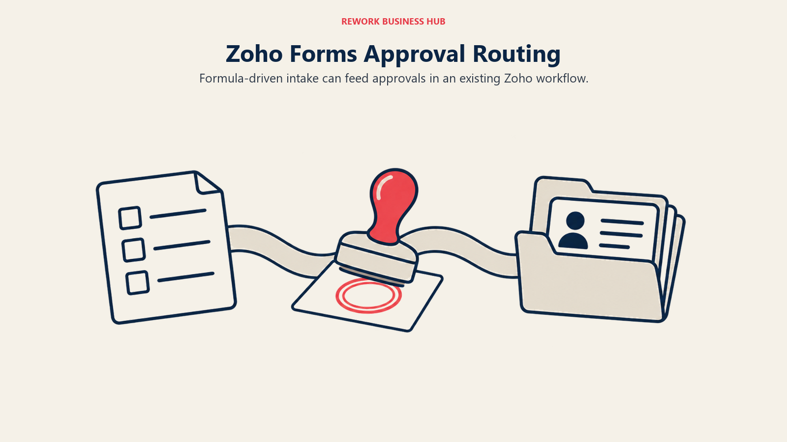 Zoho Forms Approval Routing, illustrated by approval relay