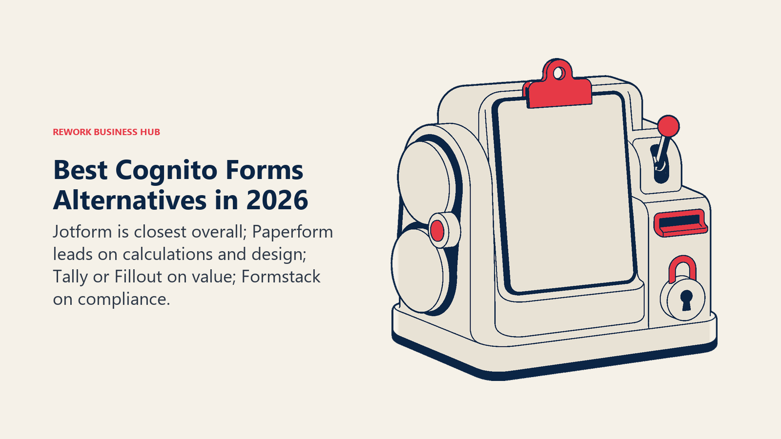 Best Cognito Forms alternatives represented by a form machine for calculations, conditional logic, payments, and compliance