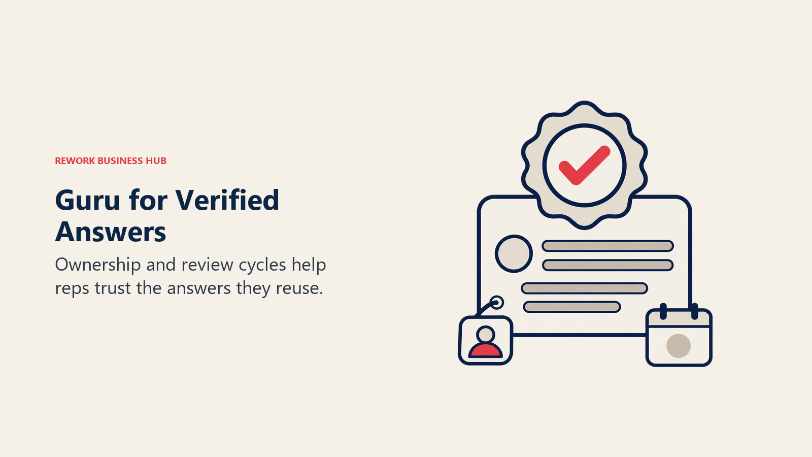 Guru for Verified Answers, illustrated by verification stamp