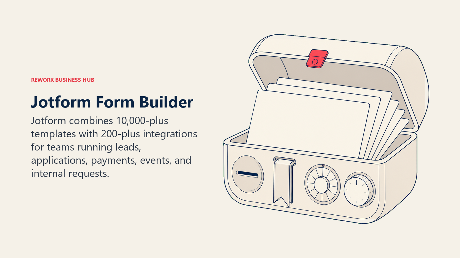 Jotform form builder shown as an expandable library of templates with integrated payment, signature, scheduling, and calculation tools