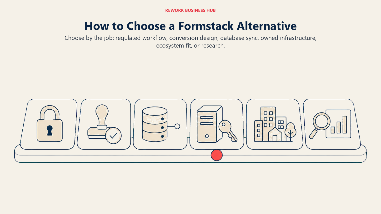 Decision framework for choosing a Formstack alternative by workflow, design, data, ownership, ecosystem, or research needs