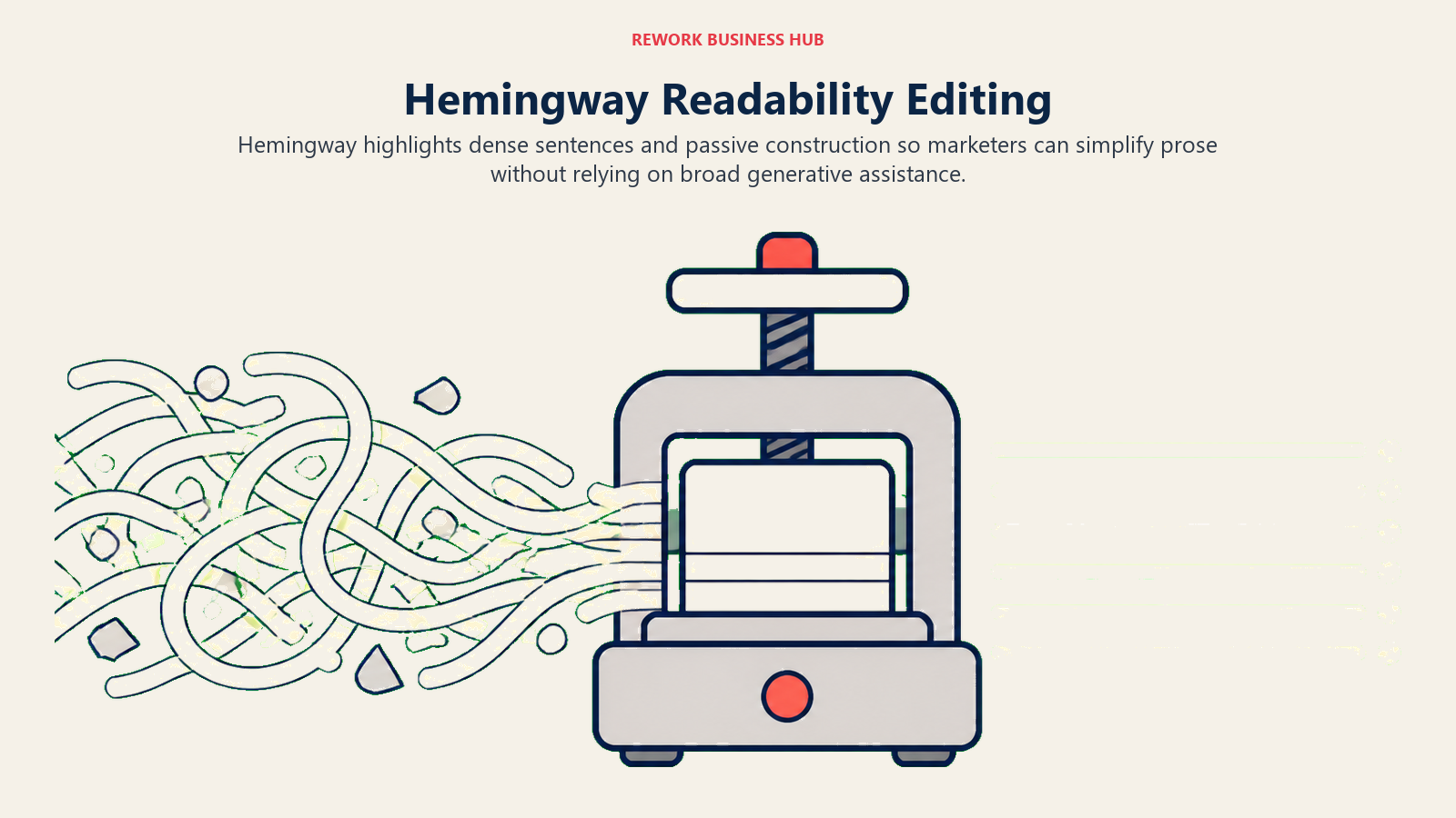 Hemingway Readability Editing illustrated with clarity press flattening tangled sentences