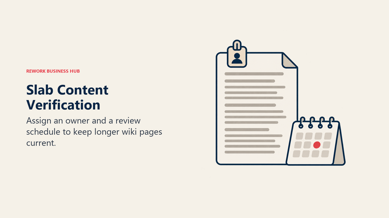 Slab Content Verification, illustrated by review calendar