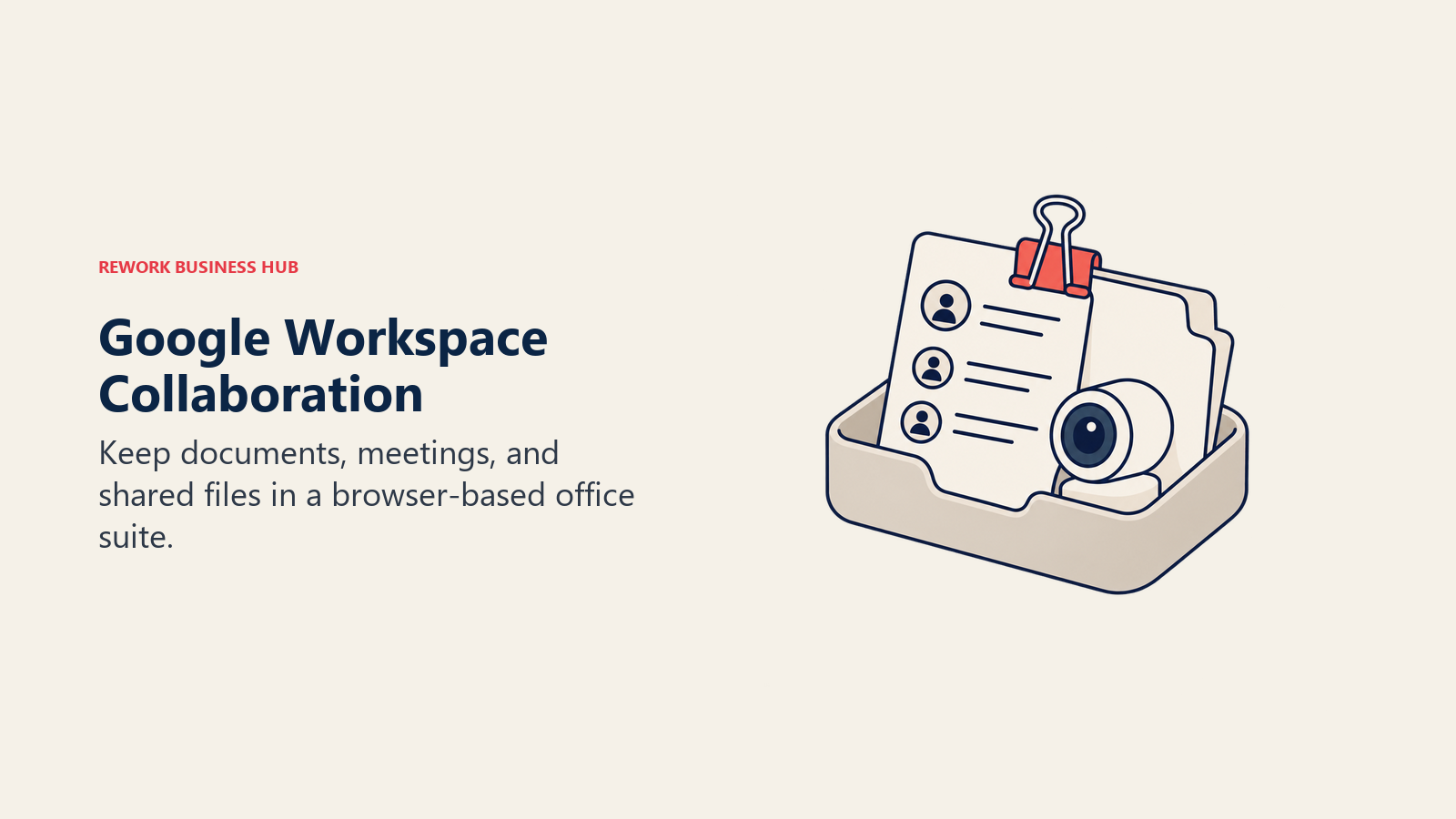 Google Workspace Collaboration: Keep documents, meetings, and shared files in a browser-based office suite.