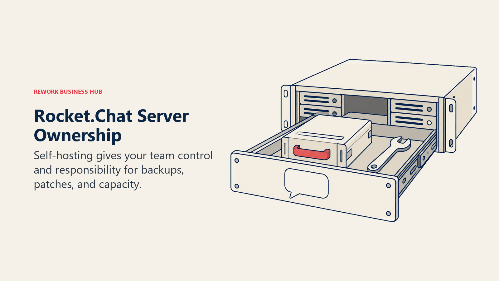 Rocket.Chat Server Ownership: Self-hosting gives your team control and responsibility for backups, patches, and capacity.