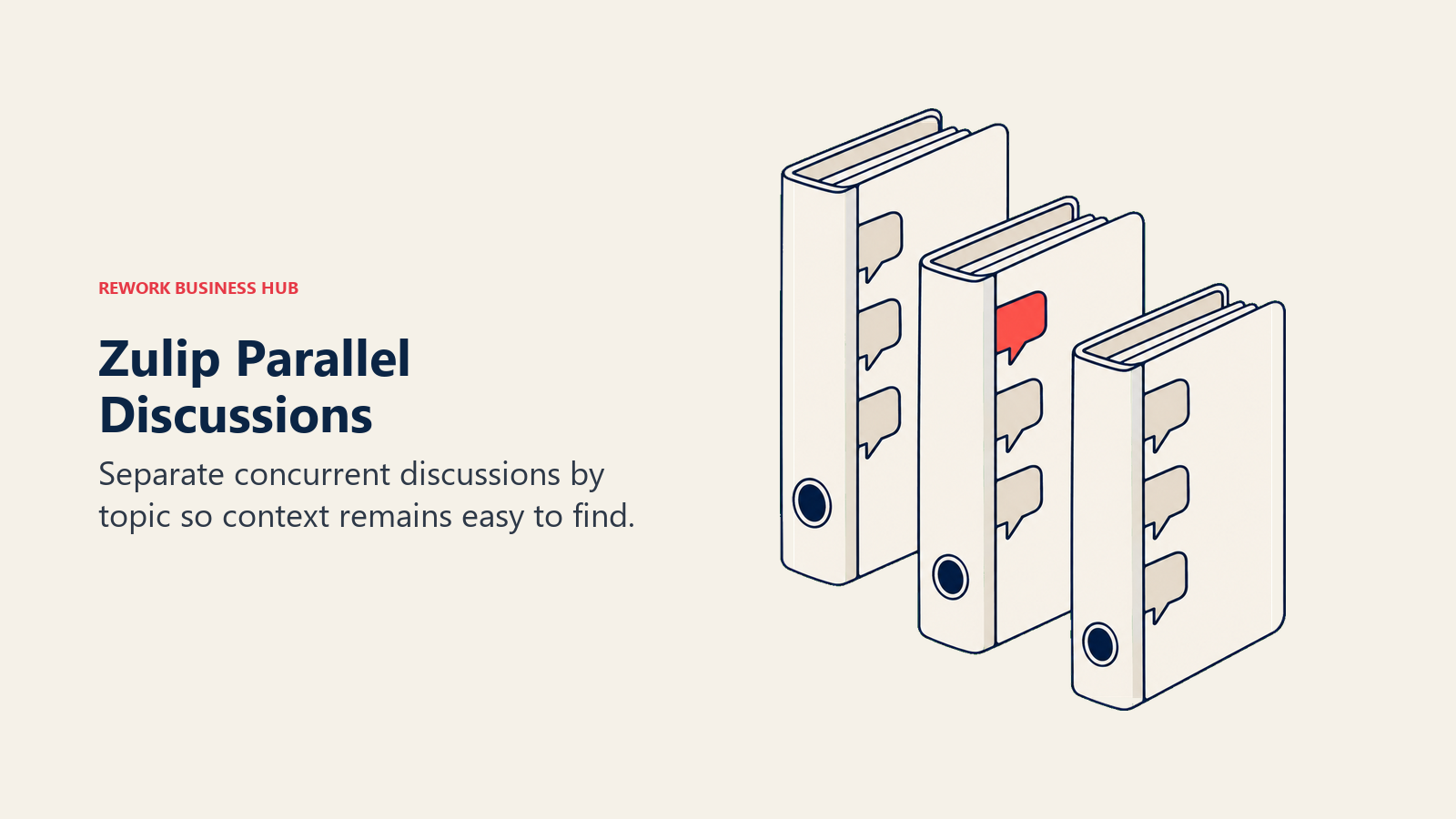 Zulip Parallel Discussions: Separate concurrent discussions by topic so context remains easy to find.