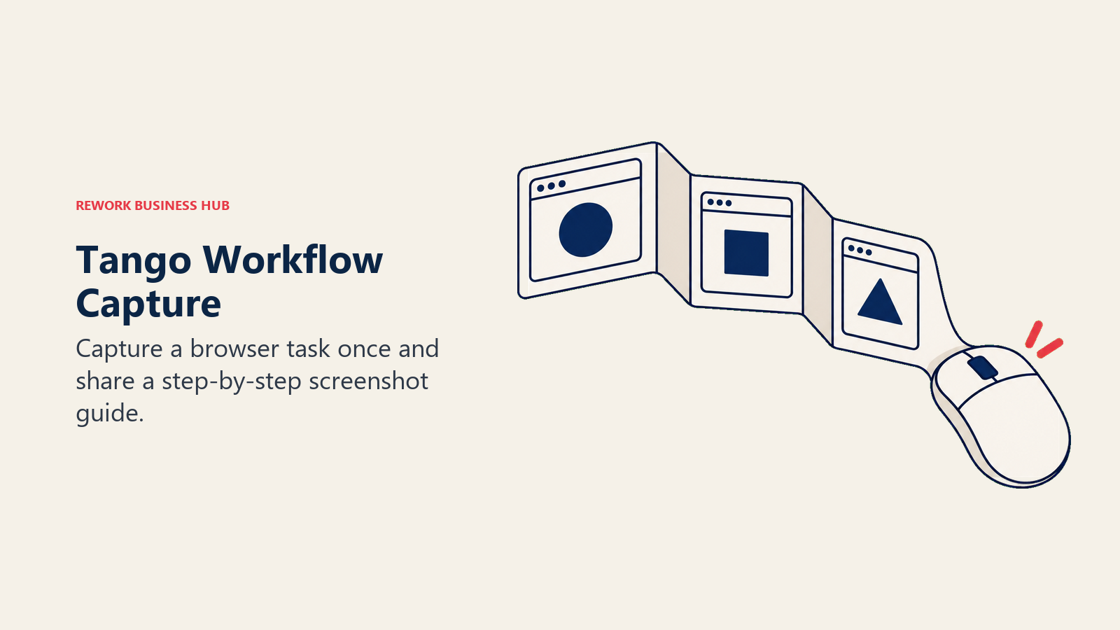Tango Workflow Capture: Capture a browser task once and share a step-by-step screenshot guide.