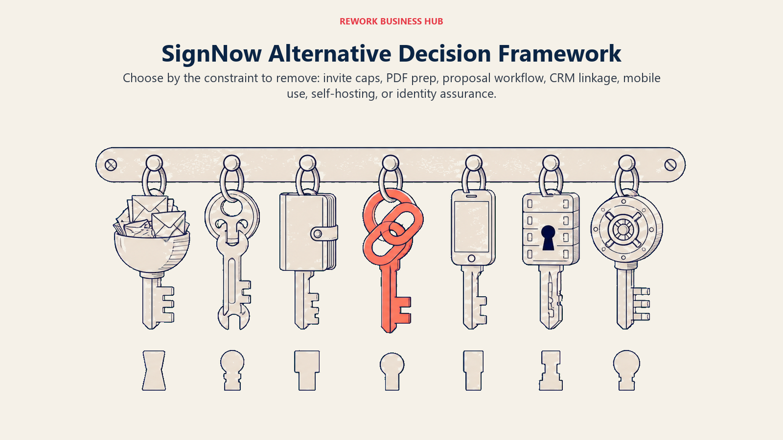 SignNow alternative key set unlocking invite capacity, PDF preparation, proposals, CRM linkage, mobile signing, self-hosting, and identity assurance