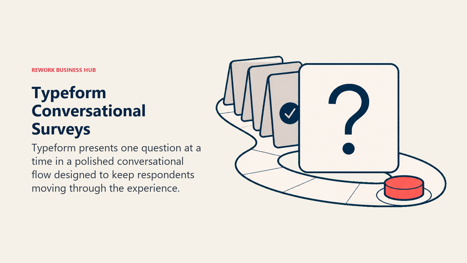 Typeform Conversational Surveys illustrated with single-question stepping path