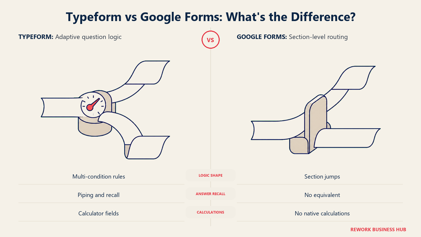 Adaptive branching paths and section-level routing comparing Typeform logic with Google Forms