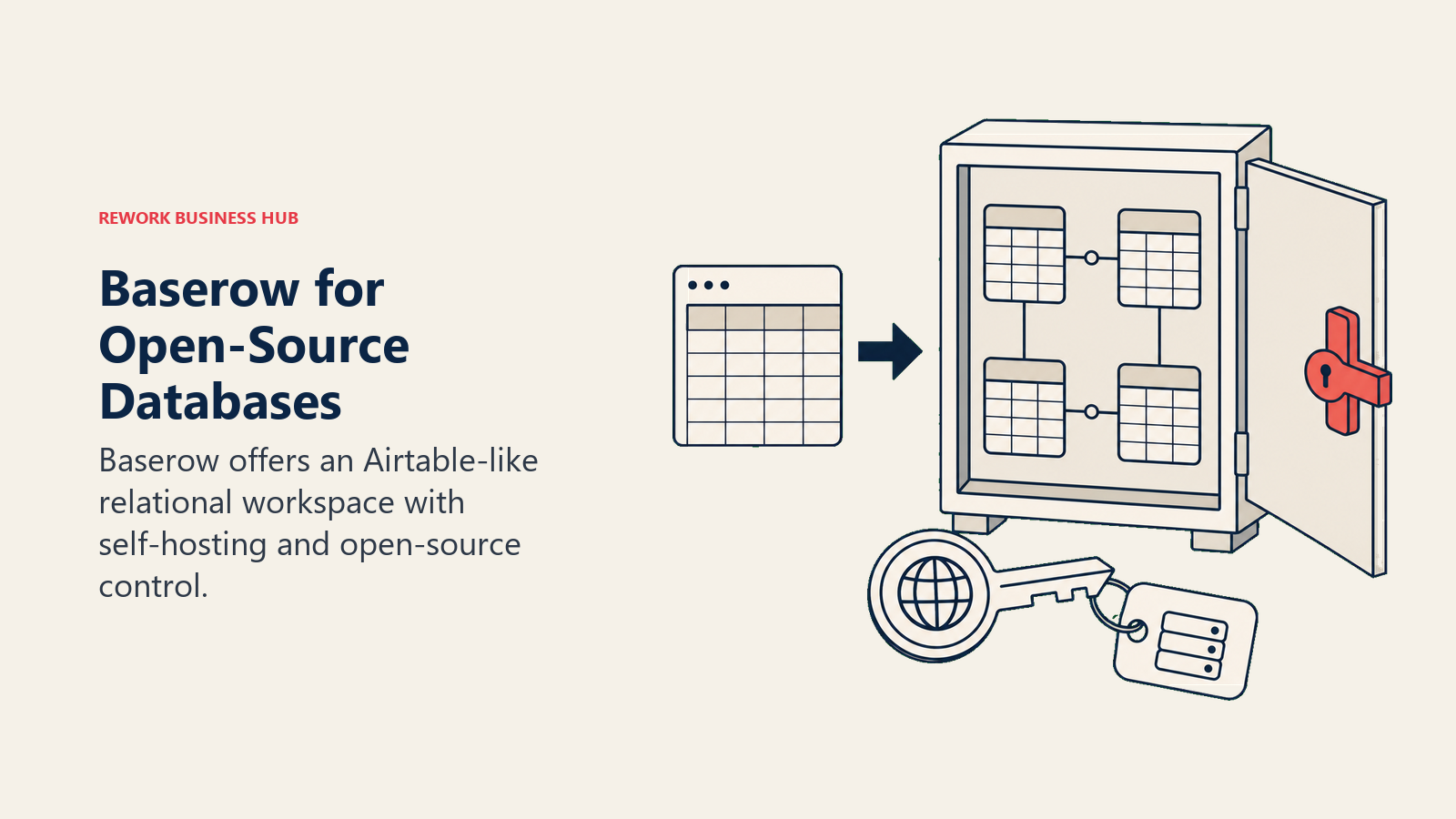 Baserow for Open-Source Databases: open database cabinet