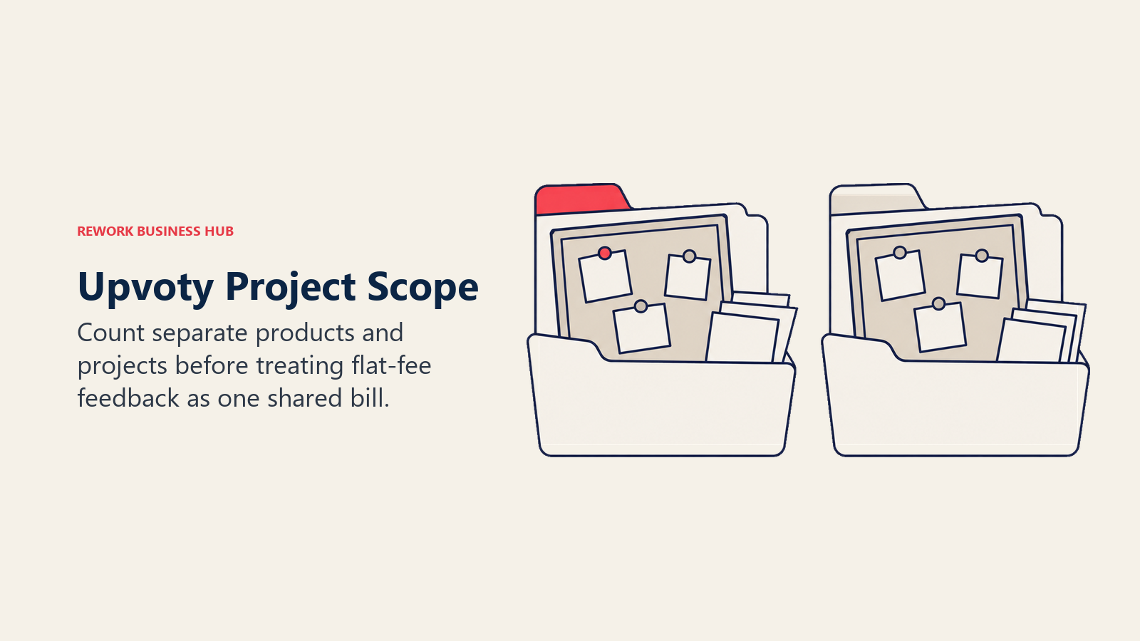 Separate product folders and feedback boards showing Upvoty project scope