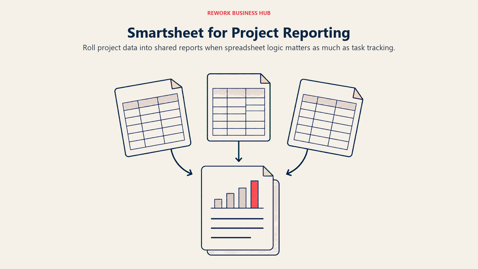 Smartsheet for Project Reporting illustrated by rollup showing roll project data into shared reports when spreadsheet logic matters as much as task tracking.