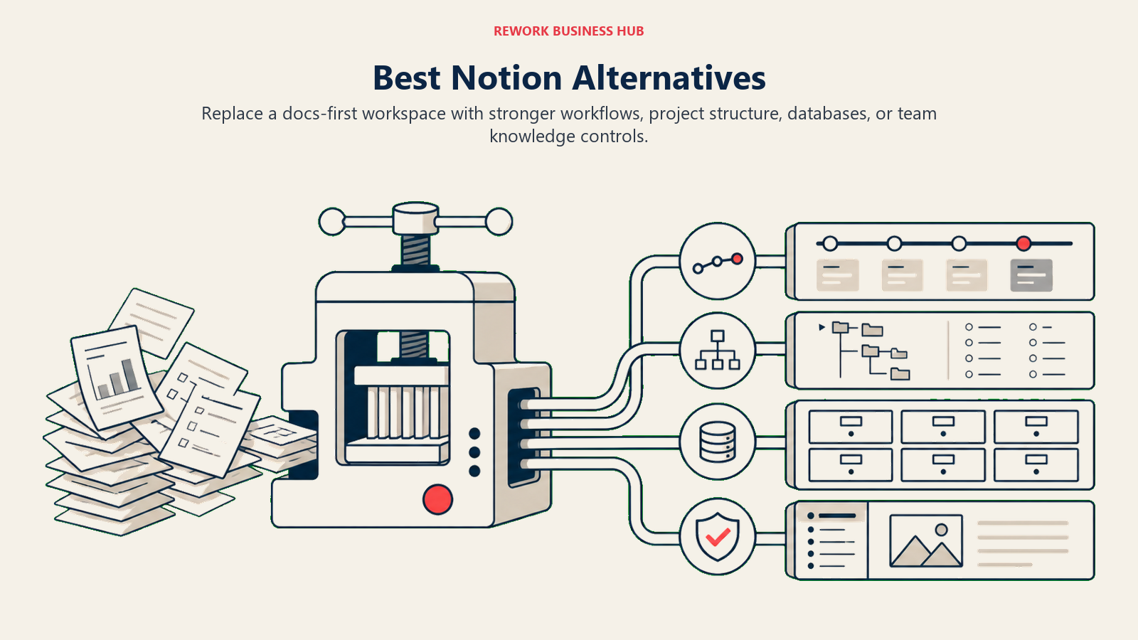 Best Notion Alternatives: workspace organizing press