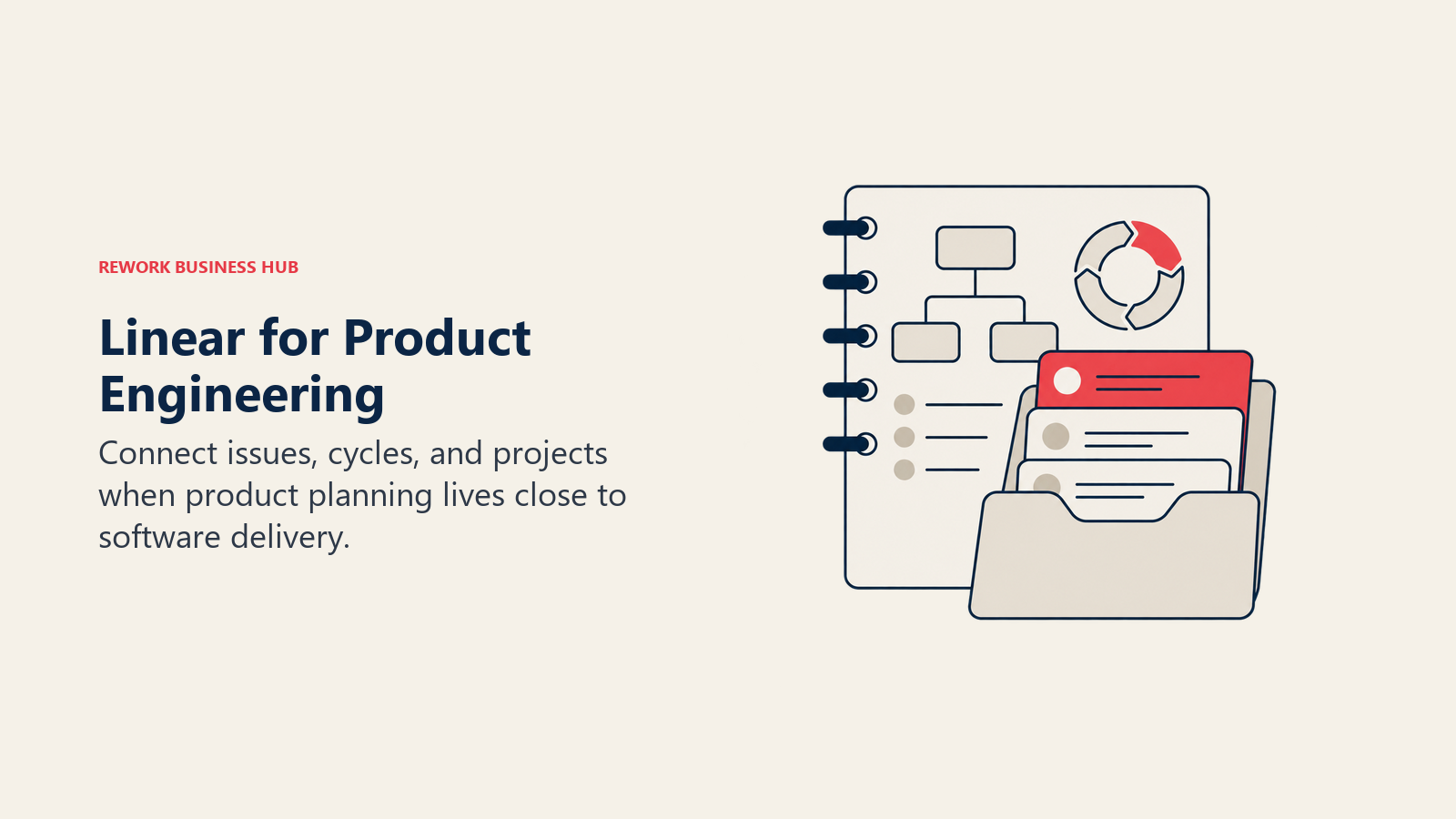Linear for Product Engineering illustrated by engineering folio showing connect issues, cycles, and projects when product planning lives close to software delivery.