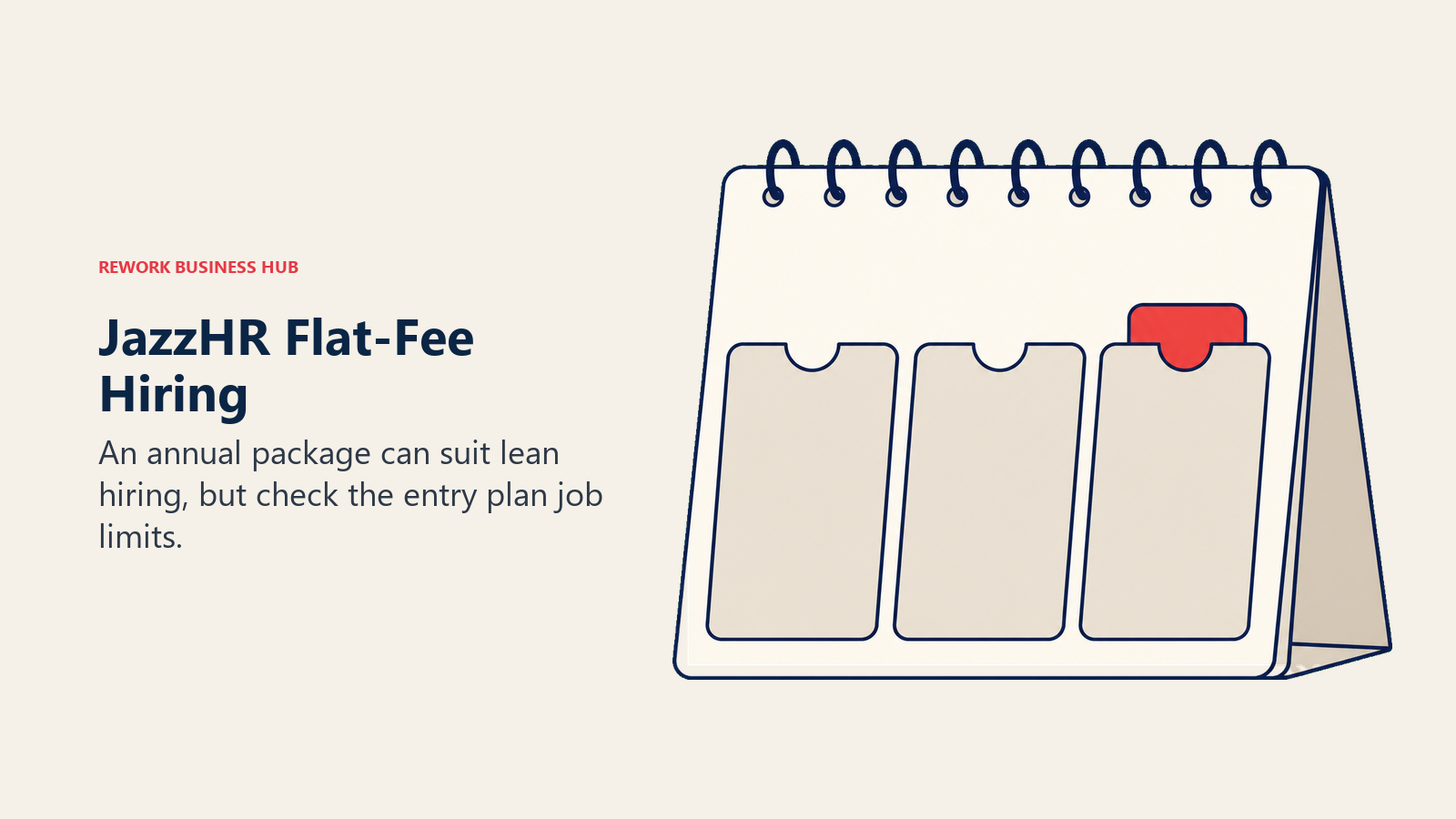 Three hiring slots on a calendar illustrating JazzHR entry-plan job limits.
