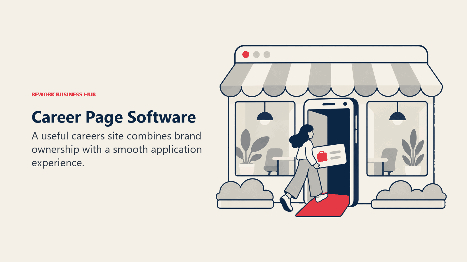 Career Page Software illustrated by mobile storefront