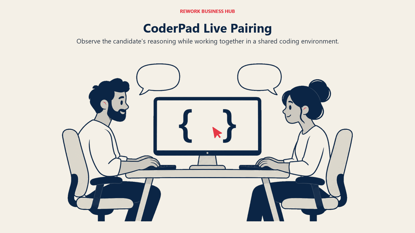 CoderPad Live Pairing illustrated by paired workspace