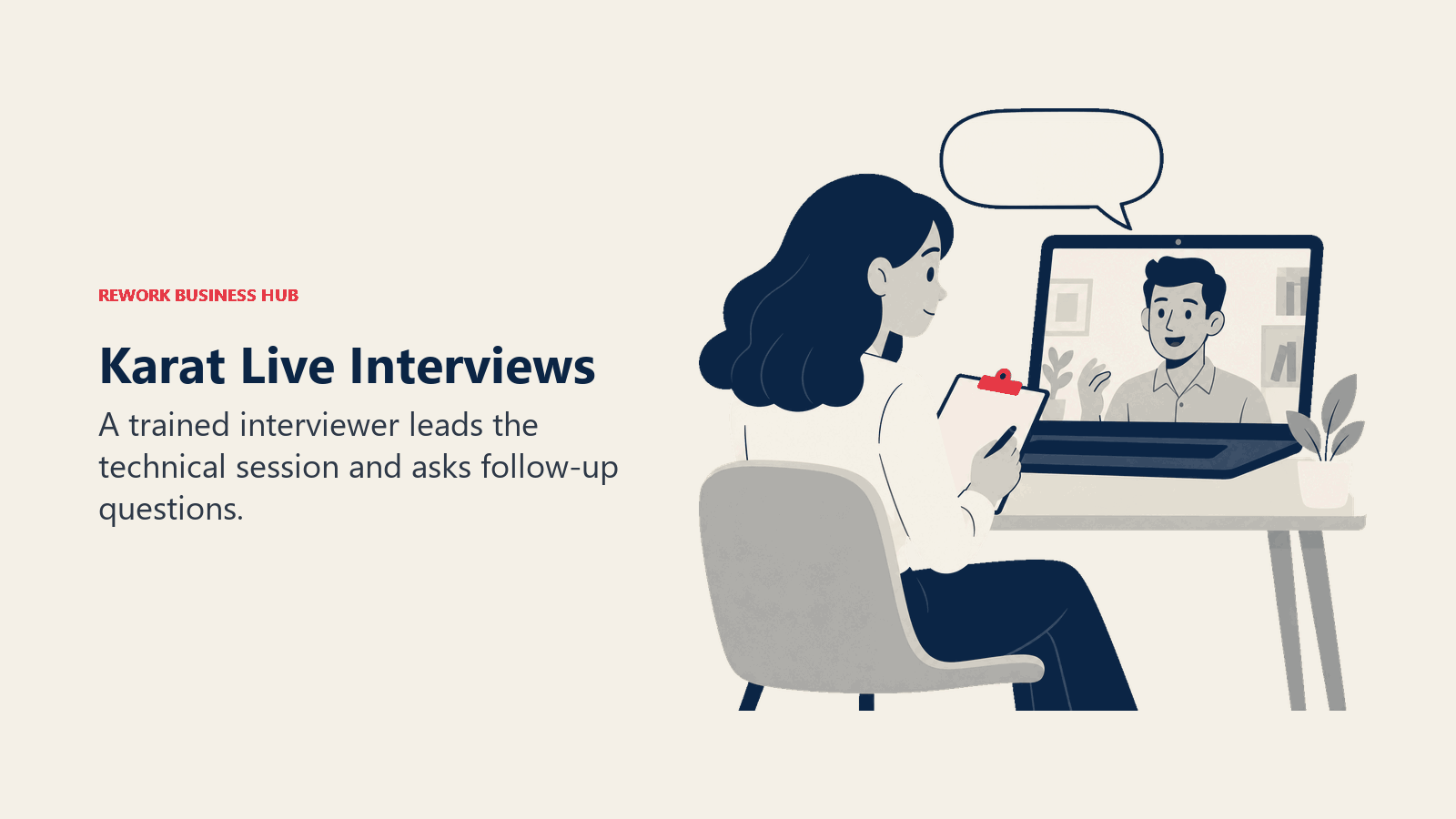 Karat Live Interviews illustrated by interviewer desk