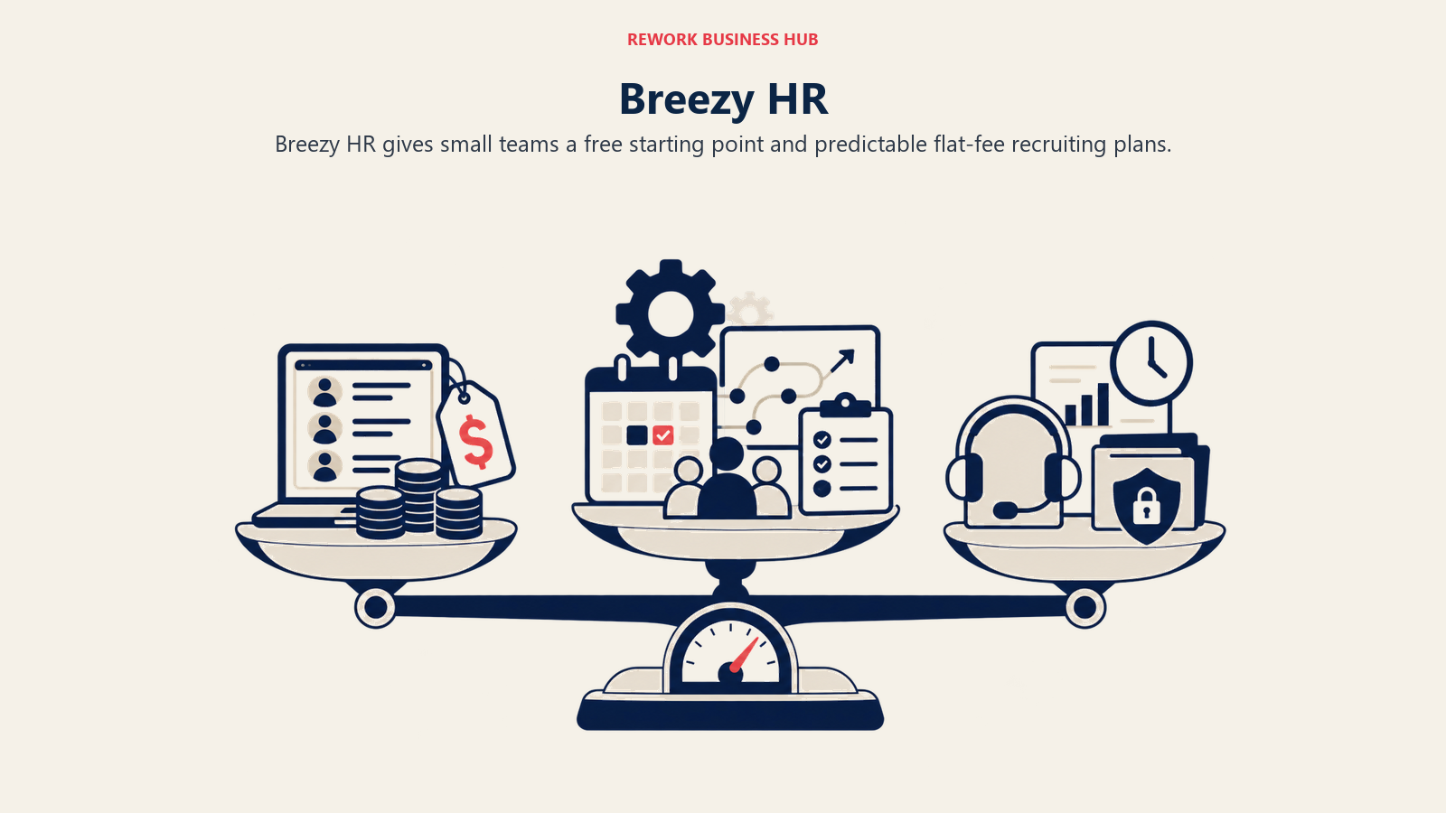 Breezy HR illustrated by three cost layers balancing license, implementation, and administration weight.