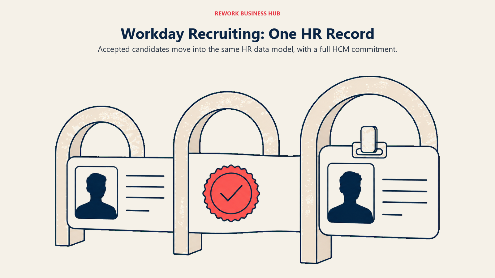 Workday Recruiting shown as candidate and employee records connected through one HR system