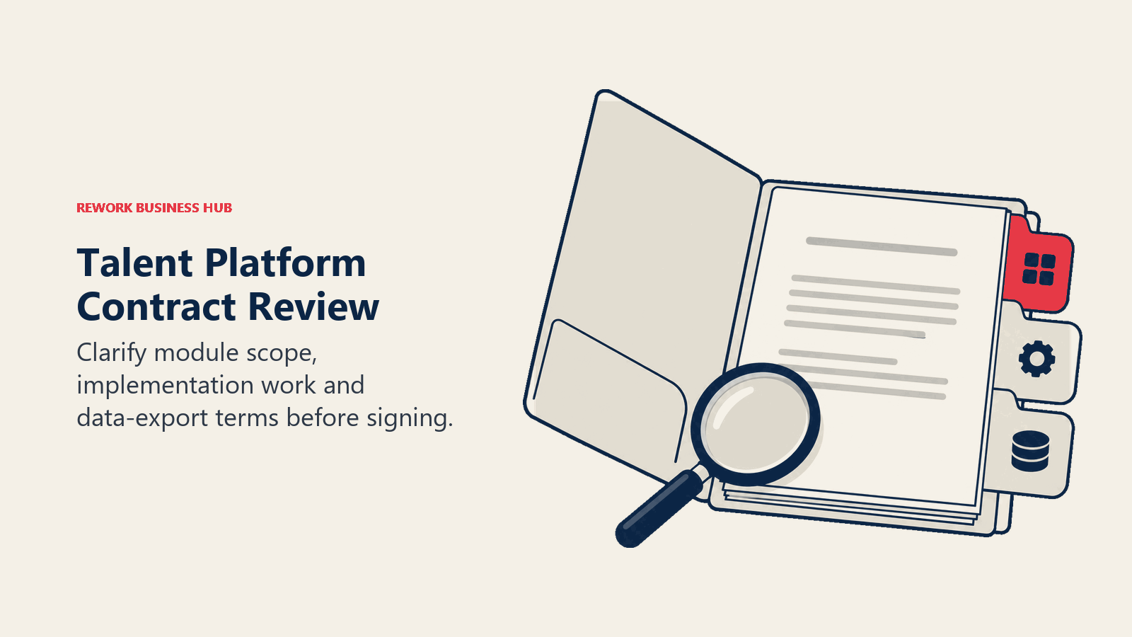 Talent Platform Contract Review illustrated by contract tabs