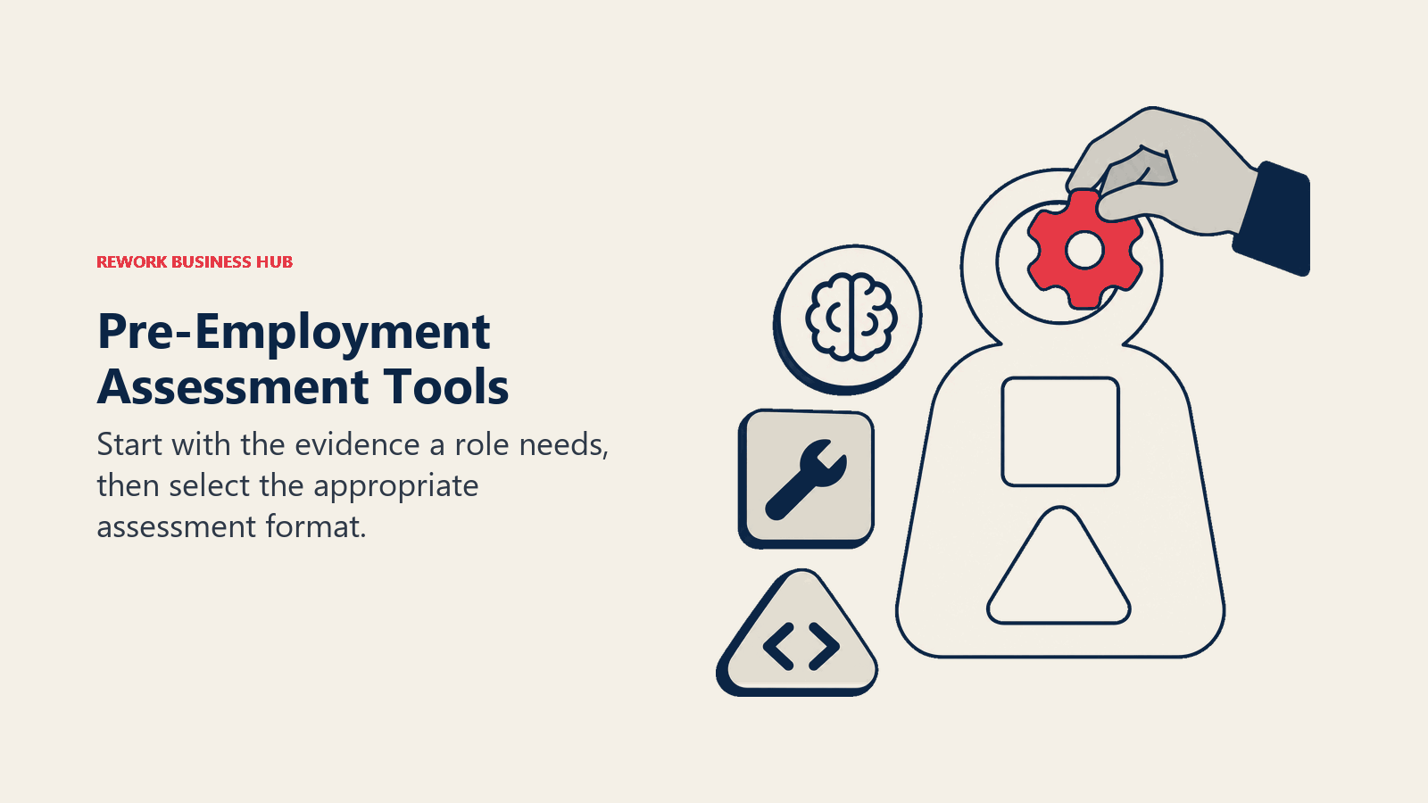Pre-Employment Assessment Tools illustrated by role stencil