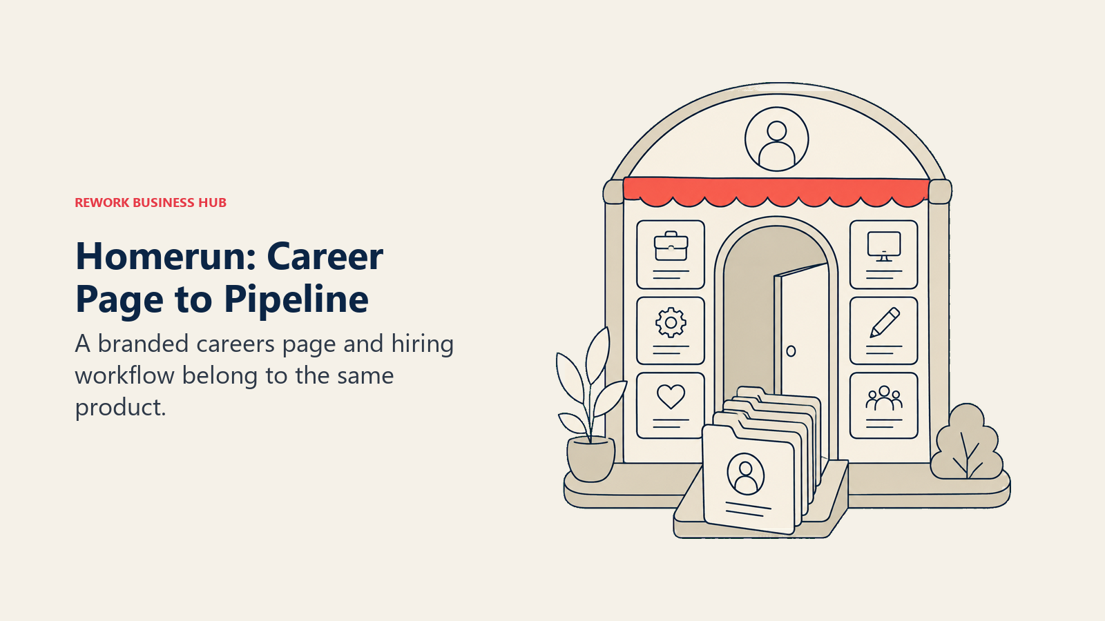 Homerun careers page illustrated as an inviting storefront for open roles