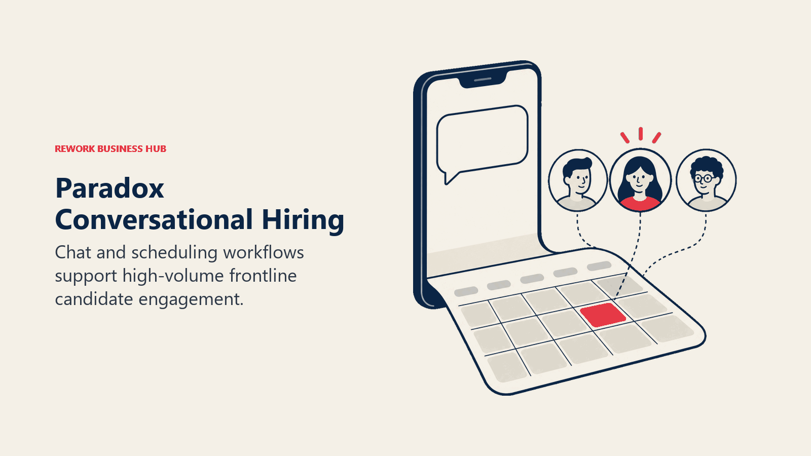 Paradox Conversational Hiring, dargestellt als aufklappbares Smartphone