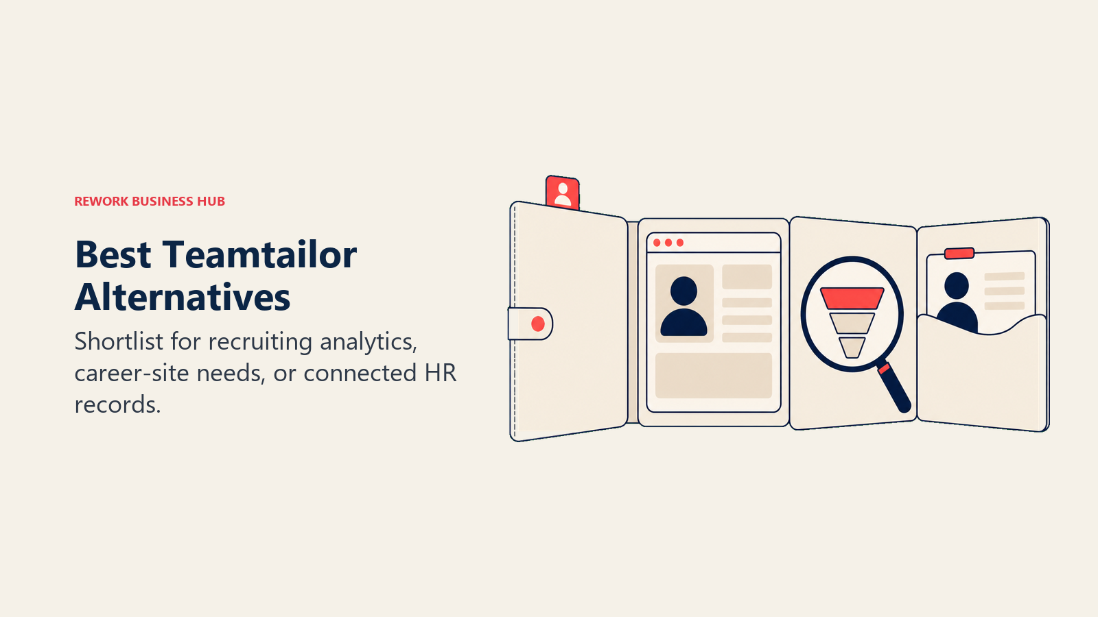 Best Teamtailor Alternatives illustrated with a candidate portfolio combining career-page, funnel-analysis, and employee-record views
