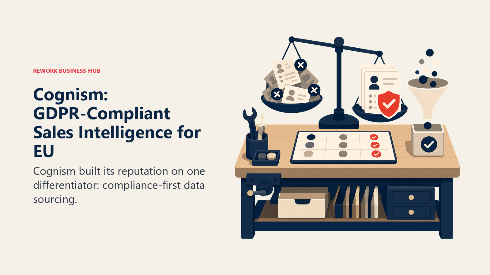 Cognism: GDPR-Compliant Sales Intelligence for EU shown with a buyer evaluation workbench