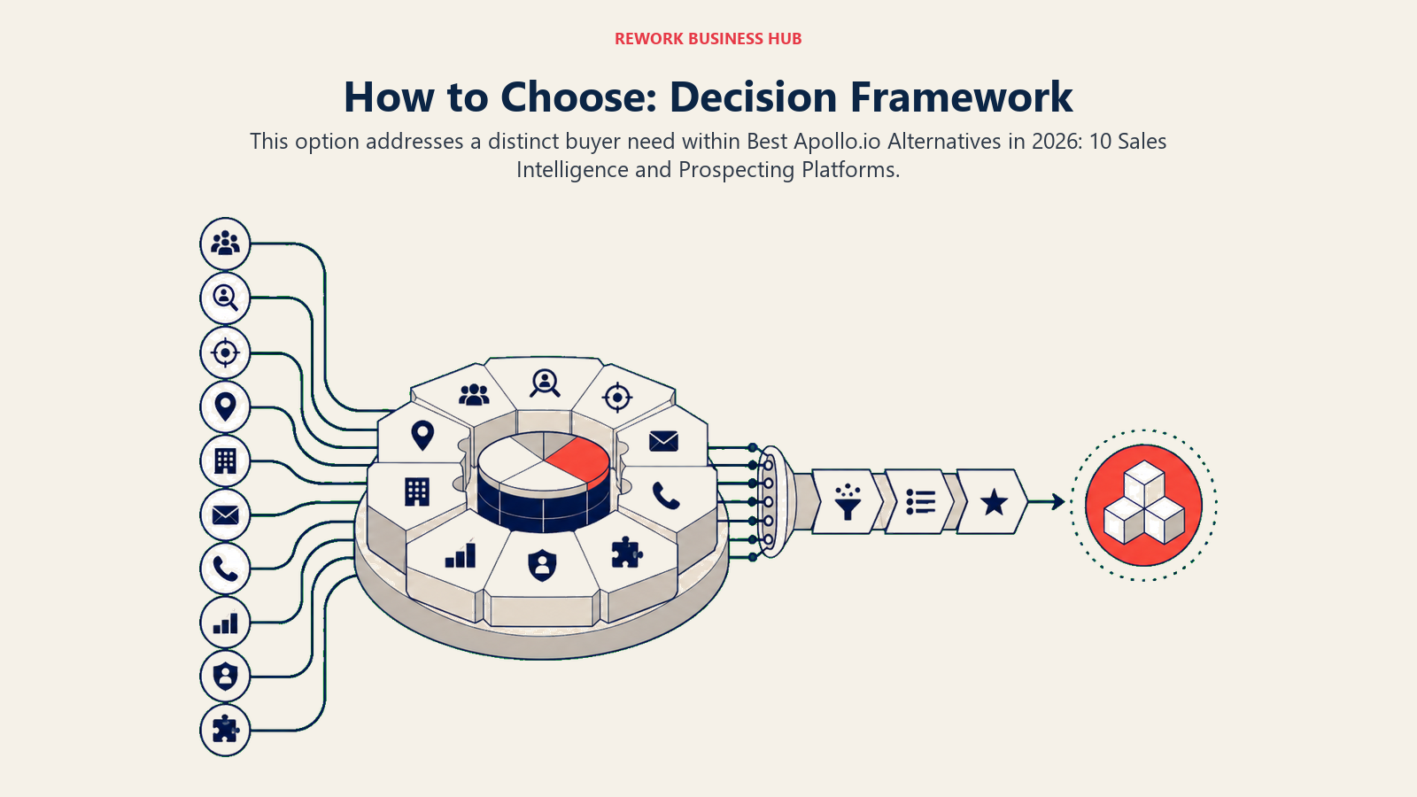 How to Choose: Decision Framework shown with a modular operations hub