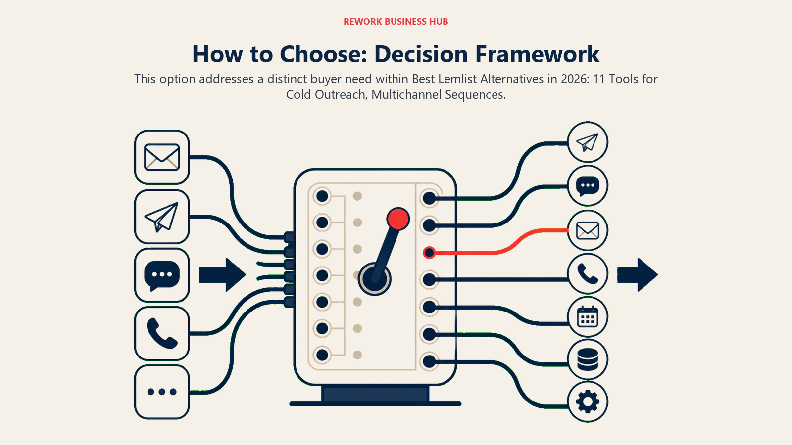 How to Choose: Decision Framework shown with a routing switchboard
